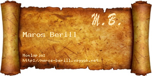 Maros Berill névjegykártya